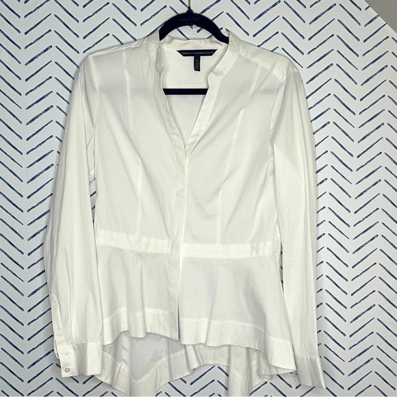 White House Black Market Tops - White House Black Market White Button down Blouse Size 6